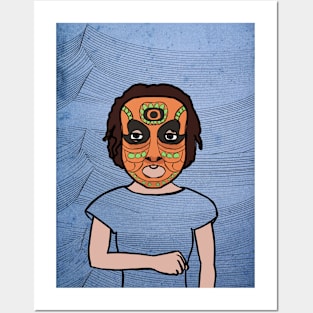 Unique FemaleMask Digital Collectible with IndianEye Color and DarkSkin on TeePublic Posters and Art